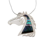 Azula Inlay Horse Head Pendant Necklace Pin