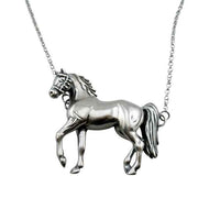 Azzy Large Full Horse Necklace Sterling Silver