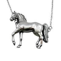 Azzy Large Full Horse Necklace Sterling Silver