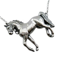 Azzy Large Full Horse Necklace Sterling Silver