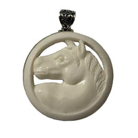 bonnie carved horse head pendant necklace set in sterling silver 