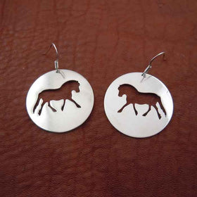 Brownie Horse Dangle Earrings Sterling Silver