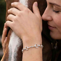Chloe Classic Snaffle Horse Bit Bracelet sterling silver shown horse lover's wrist
