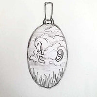 Custom Cloisonné Horse Pendant