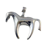 Modern Horse Pendant Necklace Sterling Silver