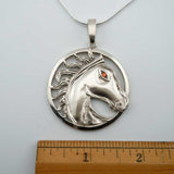Cosmo Horse Head Profile Pendant Necklace Sterling Silver