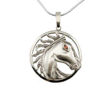 Cosmo Horse Head Profile Pendant Necklace Sterling Silver