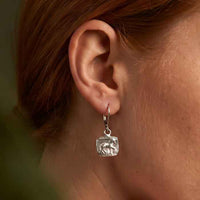 piaffe dressage horse earrings dangle lever backs square sterllng silver shown on horse lover