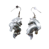Matched Pair Horse Dangle Earrings Sterling Silver