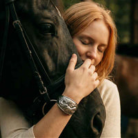 Dramatic Horse Cuff Bracelet Sterling Silver