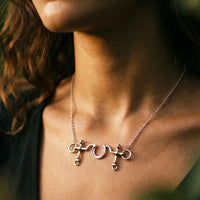 Carriage Driving Bit and Horseshoe Necklace  sterling silver shown on horse lover