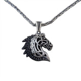 Fiona Celtic Horse Head Pendant Necklace Sterling Silver
