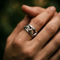 Fjord Horse Head Ring Sterling Silver on hand of horse lover