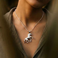 Fjord Horse Pendant Necklace Sterling Silver shown on horse lover