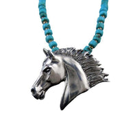 glory horse head pendant necklace sterling silver 