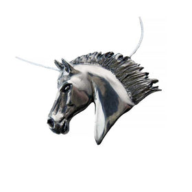 Glory Horse Head Pendant Necklace Sterling Silver