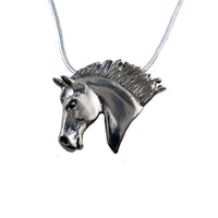 Glory horse head pendant necklace sterling silver 