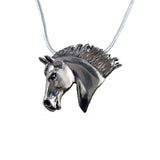 Glory Horse Head Pendant Necklace Sterling Silver