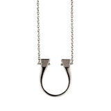 Graphic Horseshoe Necklace Sterling Silver