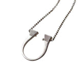 Graphic Horseshoe Necklace Sterling Silver