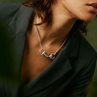 Hammered Snaffle Horse Bit Necklace Sterling Silver