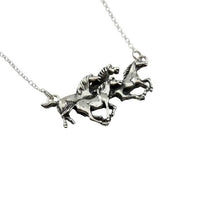 Herd of Four Horses Necklace Sterling Silver