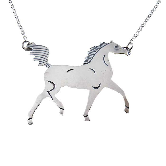 high stepper horse necklace sterling silver 