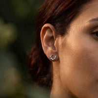 Horseshoe Post Earrings with Touch of Class - sterling silver