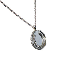 Horseshoe Sparkles Pendant Necklace Sterling Silver Pavé