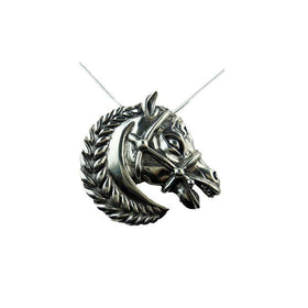 Ivy Horse Head Necklace Pendant Pin Sterling Silver