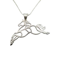 jupiter jumping horse pendant necklace in sterling silver