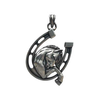 Just Hanging Out Horse and Horseshoe Necklace