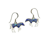 Lapis Inlay Horse dangle Earrings