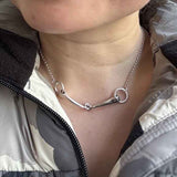 Large Snaffle Bit Horse Bit Necklace in Sterling Silver