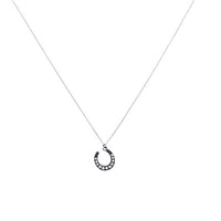 Lucky Little Horseshoe Necklace sterling silver and CZ