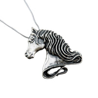 Medusa Horse Head Pendant in Sterling Silver views at angle