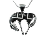 Midnight Inlay Horse Necklace Pendant