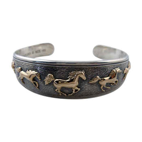 Myra Galloping Horses Cuff Bracelet