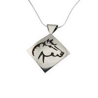 Navajo Horse Head Pendant Necklace sterling silver two layers of silver