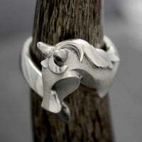 New Horse Ring in Sterling Silver with curls in mane