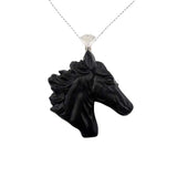 Gemstone Carved Horse Head Pendant Necklace (choose)