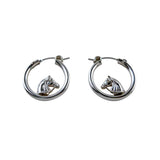Ollie Horse Head Hoop Earrings Sterling Silver