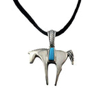 Pony Horse Necklace Sterling Silver with Turquoise OOAK