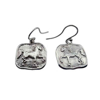 prancing sterling silver horse dangle earrings