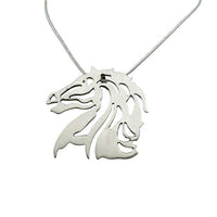 Raffles Horse Head Pendant Necklace in Sterling Silver