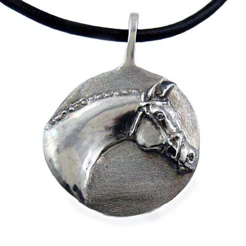 Rosenthal Portrait Horse Head Pendant Necklace in Sterling Silver 