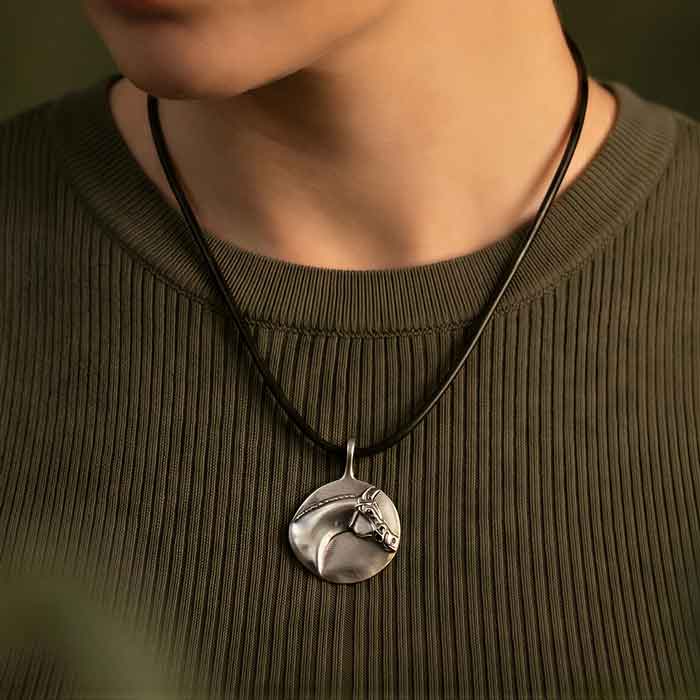 Rosenthal Portrait Horse Head Pendant Necklace in Sterling Silver