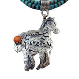 Storyteller Horse Necklace Sterling Silver and Turquoise