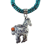 Storyteller Horse Necklace Sterling Silver and Turquoise