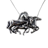 Three Pony Necklace Sterling Silver